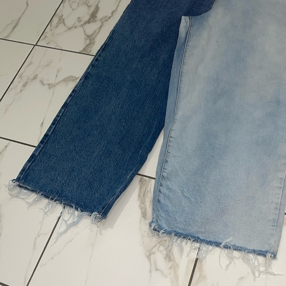 Women’s high waisted Wide Leg Ankle cropped Dual Wash Jeans - Picture 8 of 16